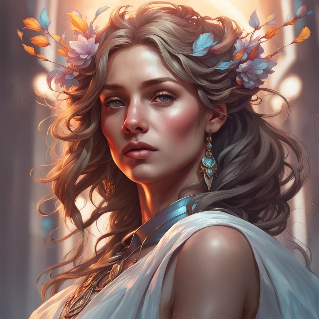 Heavenly Portrait in Hyperdetailed Style