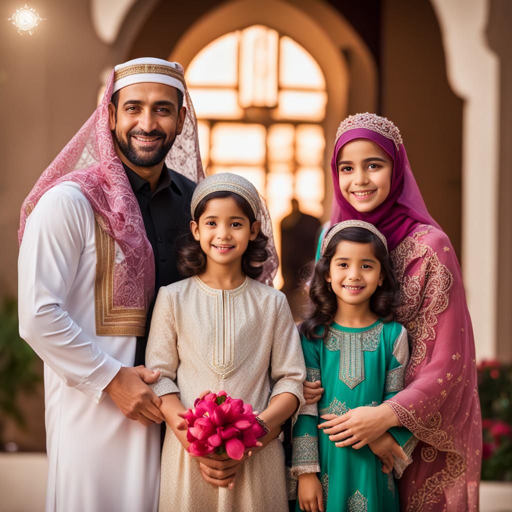 Egyptian Family Celebrates Ramadan in Photo