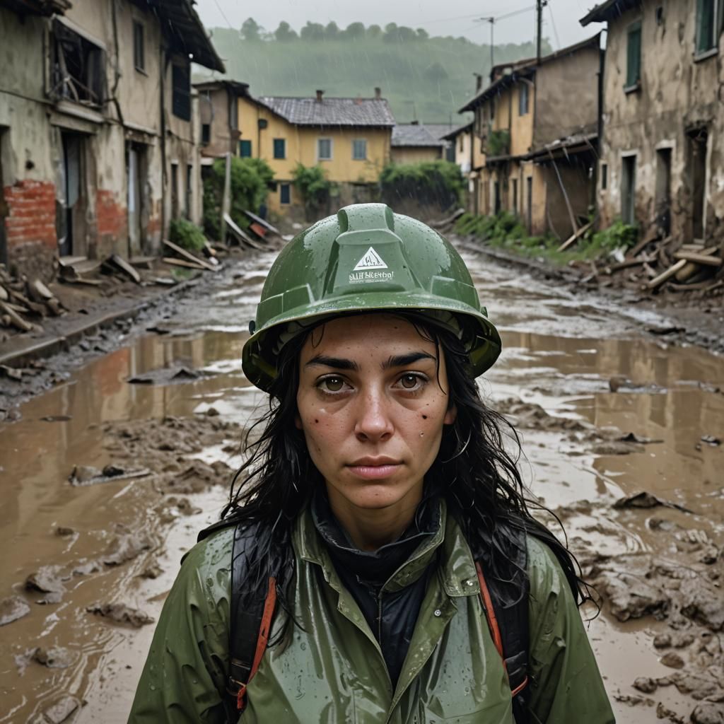 Italian Geologist in Floodwater: Professional Portrait