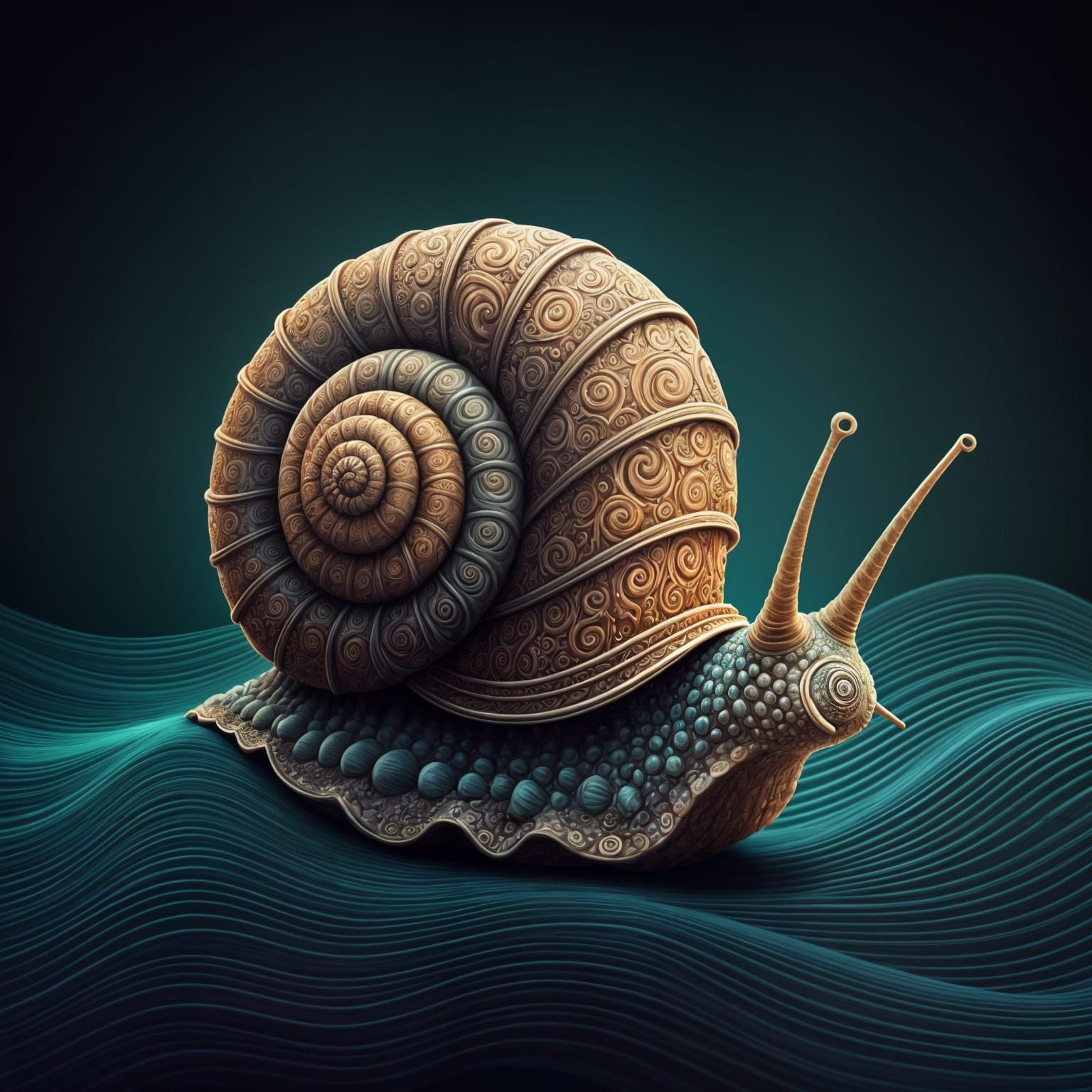 Whimsical Snail in Vibrant Colors
