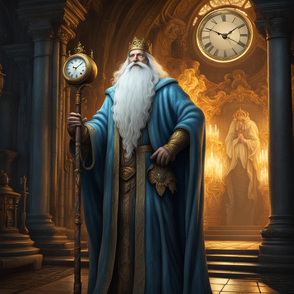 Father Time at Golden Castle: Fantasy Concept Art