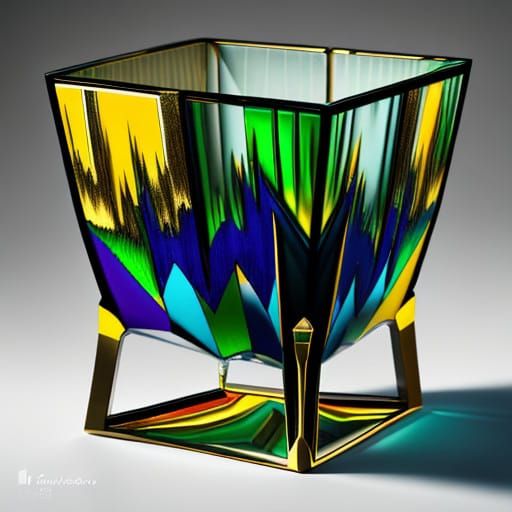 Surrealistic Masterpiece Vase in Hyperrealistic Colorful Sty...