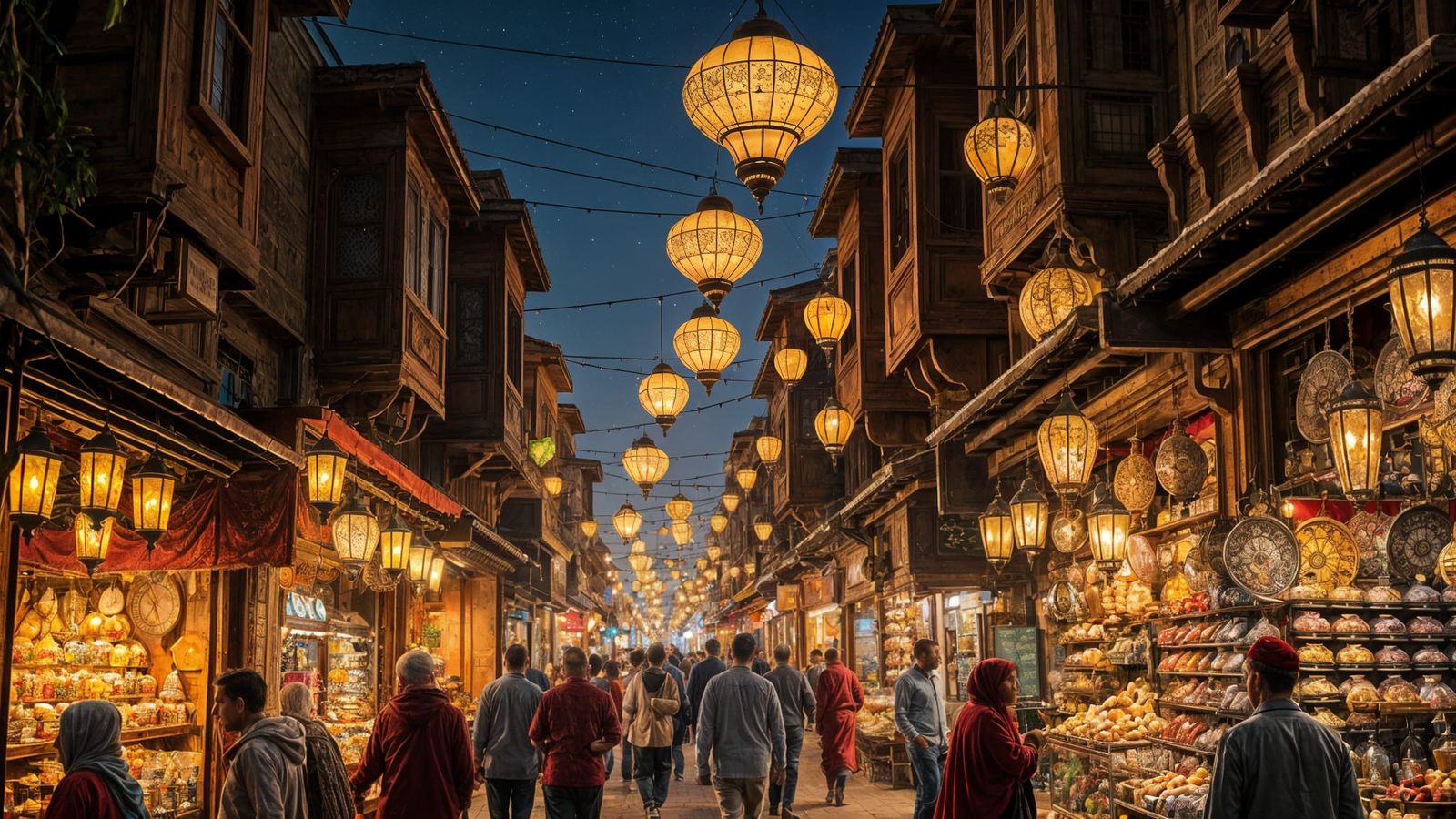 Marrakesh Night Bazaar in Vibrant Colors