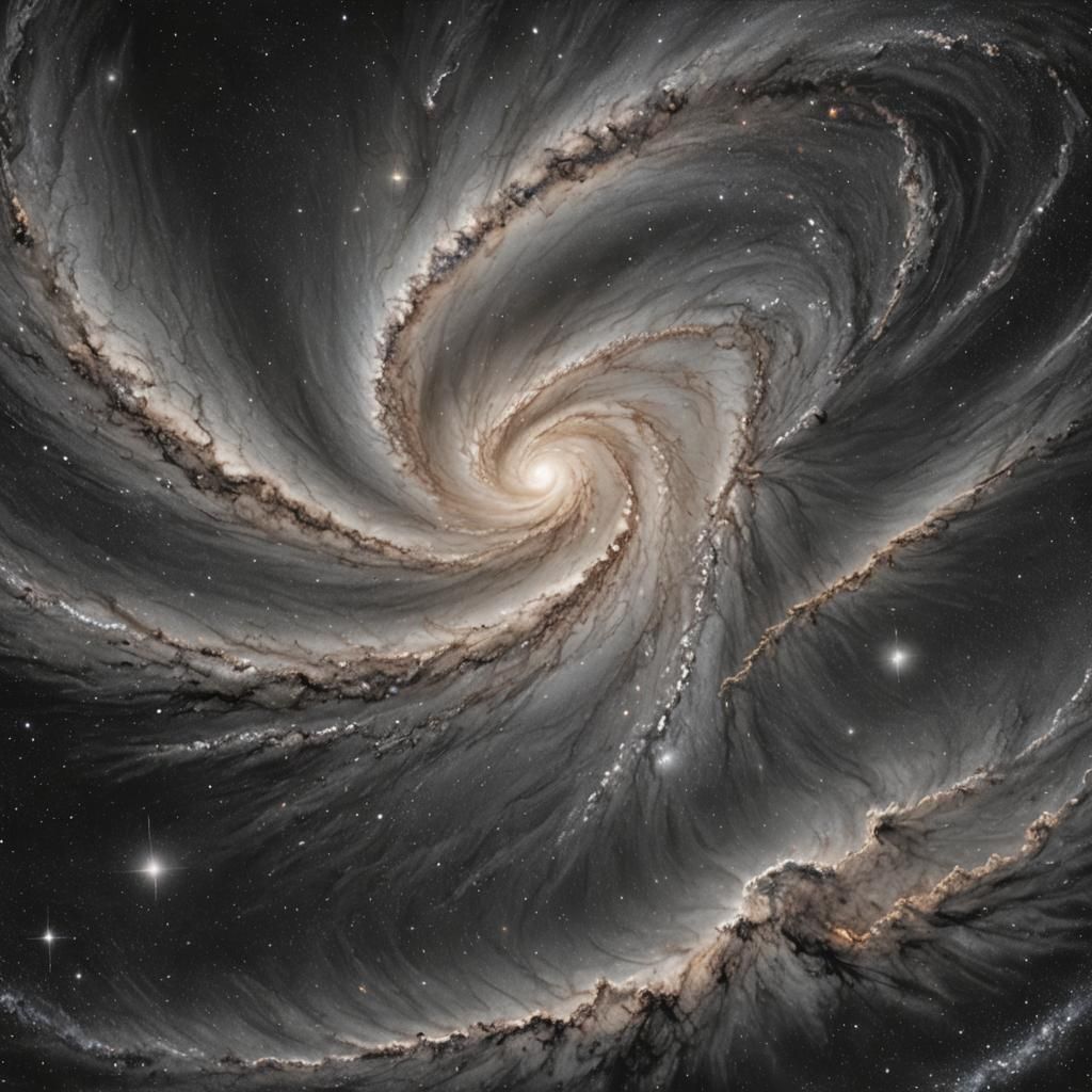 Cosmic Majesty in Charcoal Detail