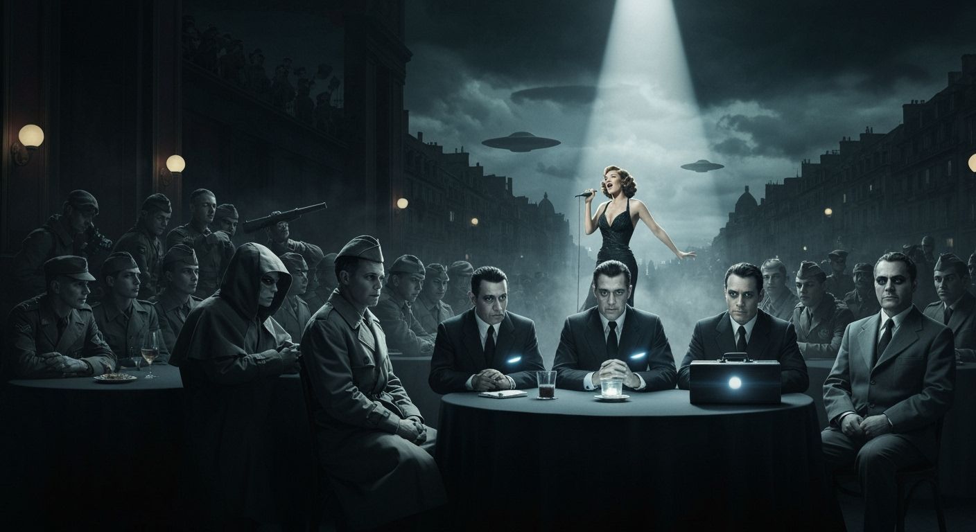 Glamorous Chanteuse in Smoky Parisian Cabaret