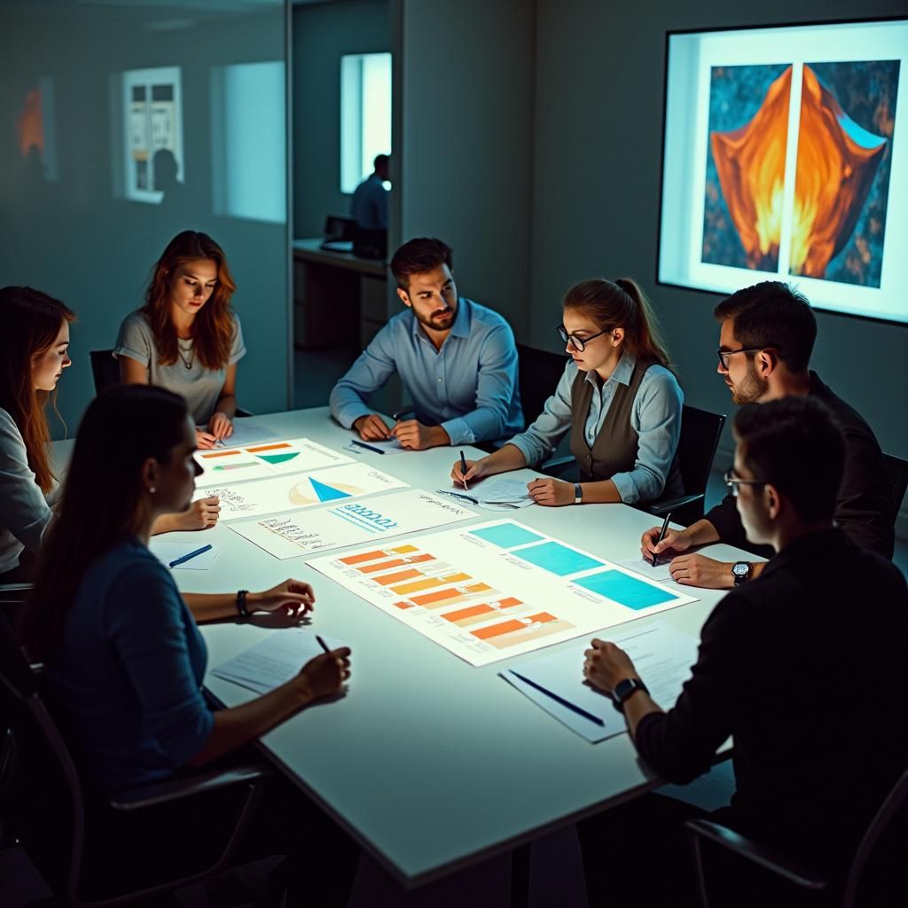 Professionals Analyzing Data in Modern Office