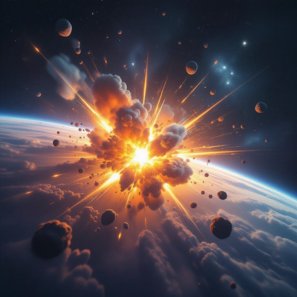 Earth Exploding from Space: A Cataclysmic View
