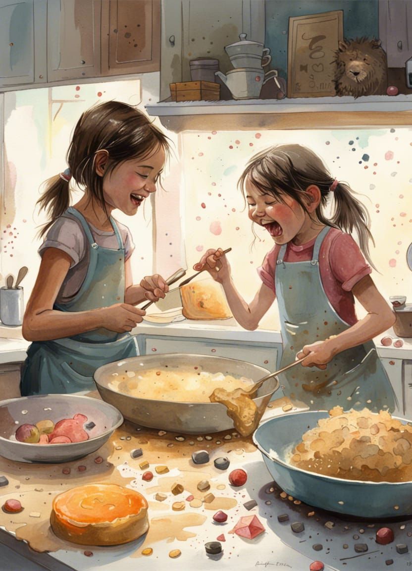 2 girls baking
