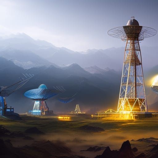 Radar radio station with antennas