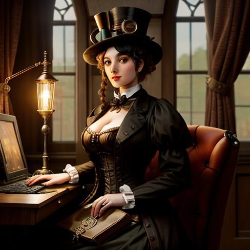 Steampunk Mother Goose in Victorian Era