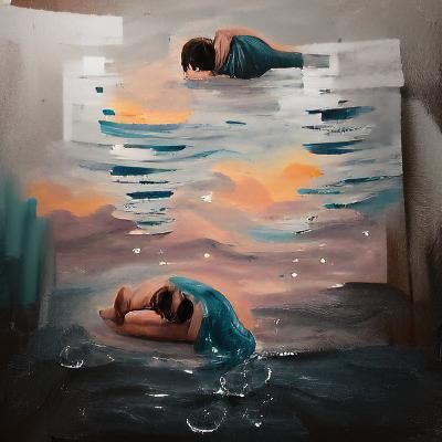 Melancholy Oil Painting of Overwhelming Sadness