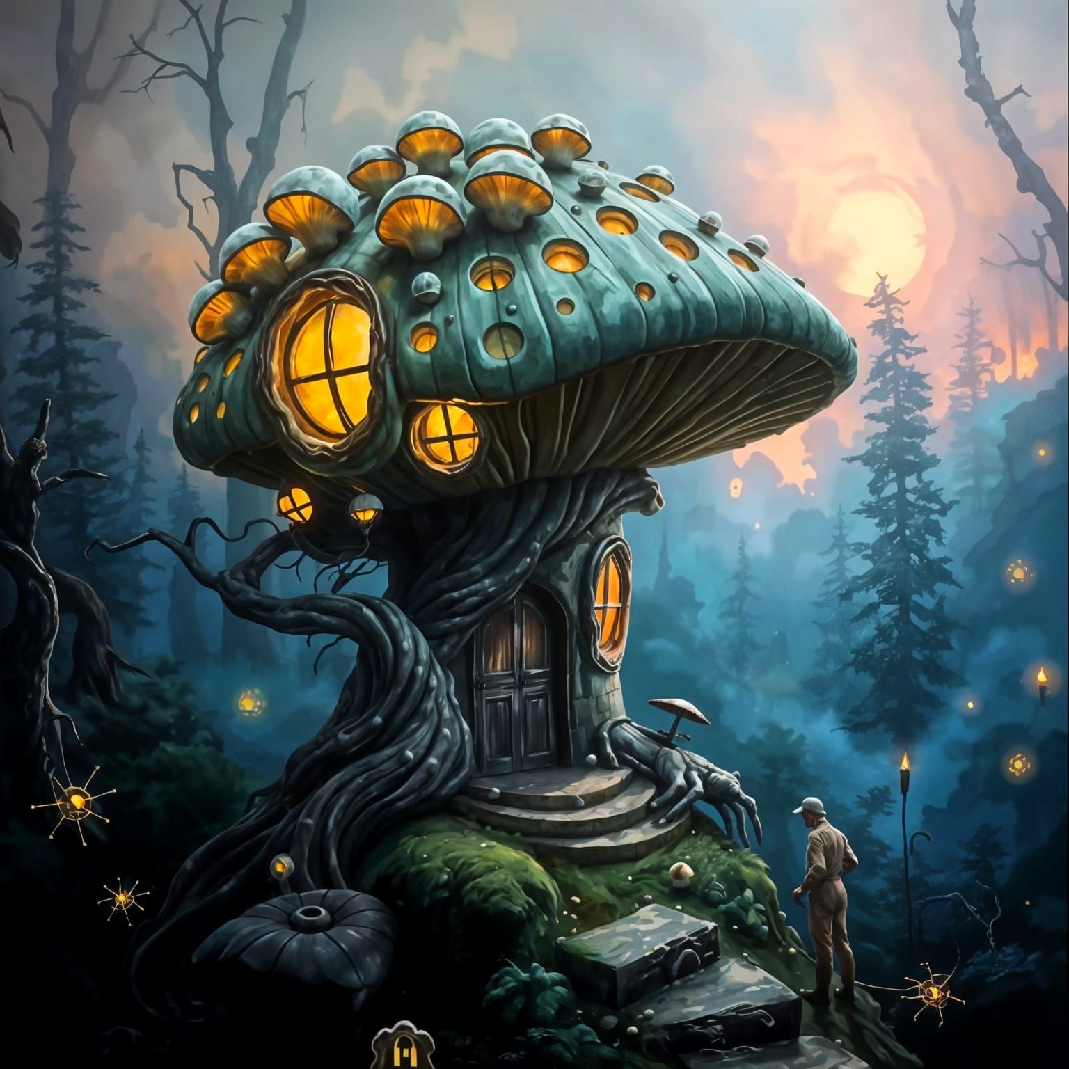 Creepy mushroom house