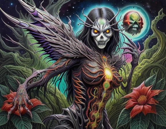 Strange Creature with Sunken Eyes in Watercolour Style