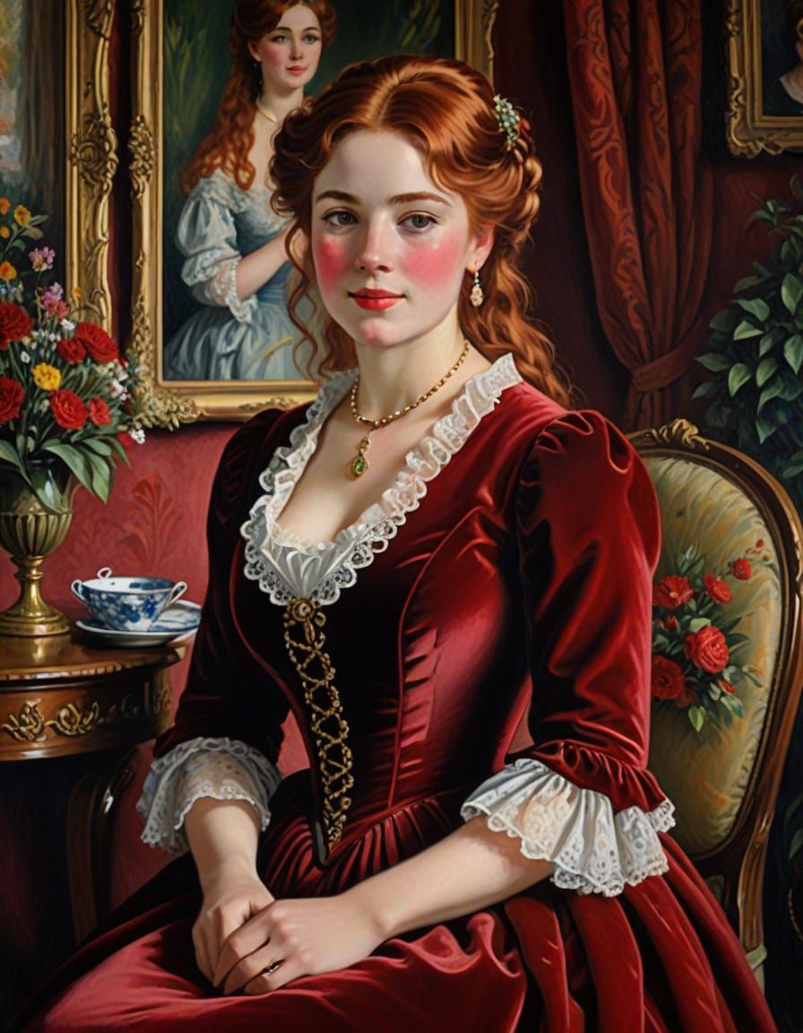 Victorian Beauty in Soft Focus Oil Painting