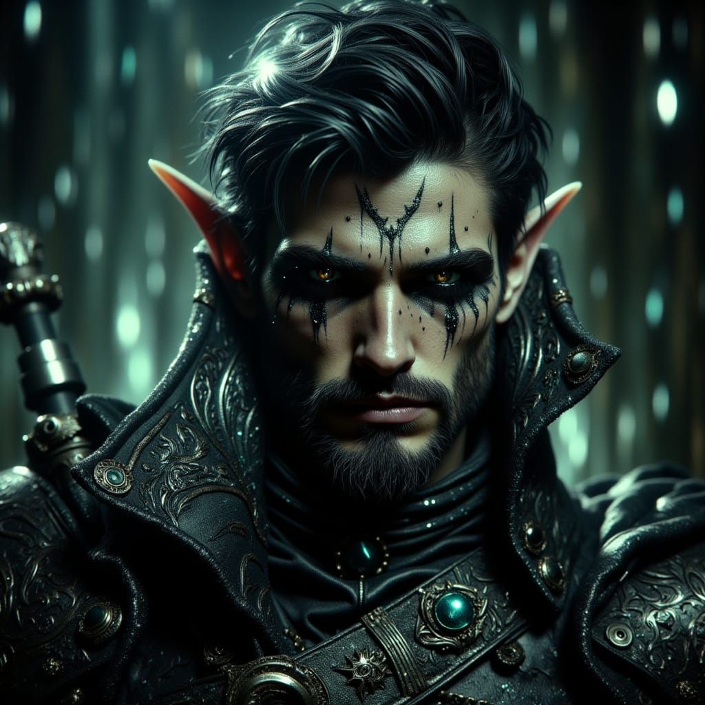 Dark Elf in Gothic Fantasy Style