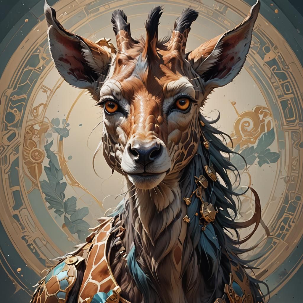 Hybrid Creature Portrait in Hyperdetailed Style