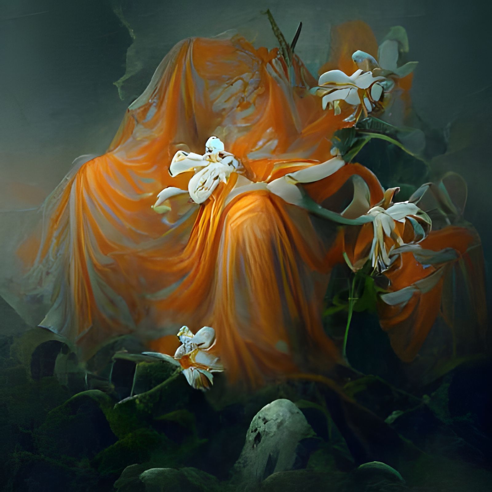 Horror Orange Blossom in Dark Fantasy Style