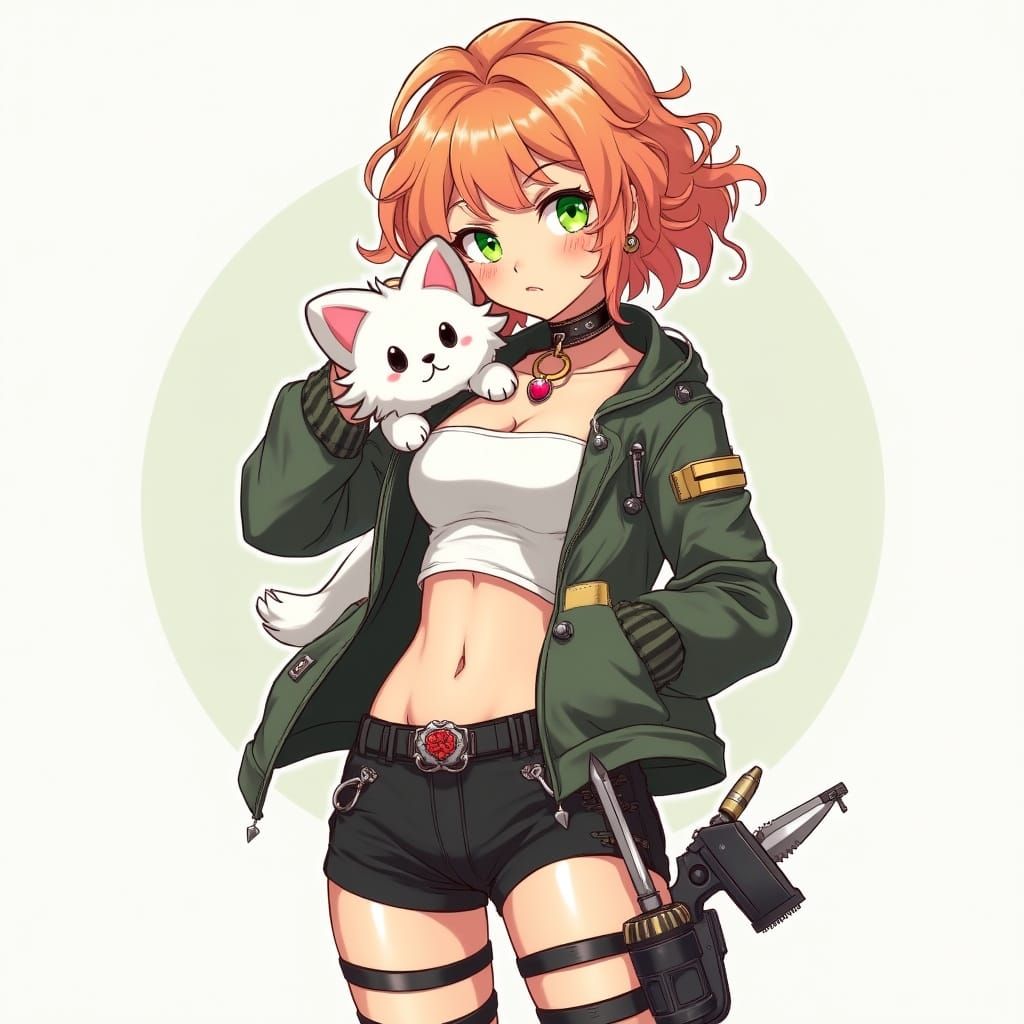 Anime-Inspired Warrior Girl with Strawberry Blonde Hair and ...