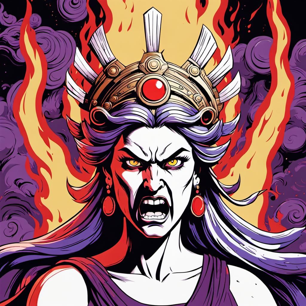 Wrath of Hera in Comic Book Style