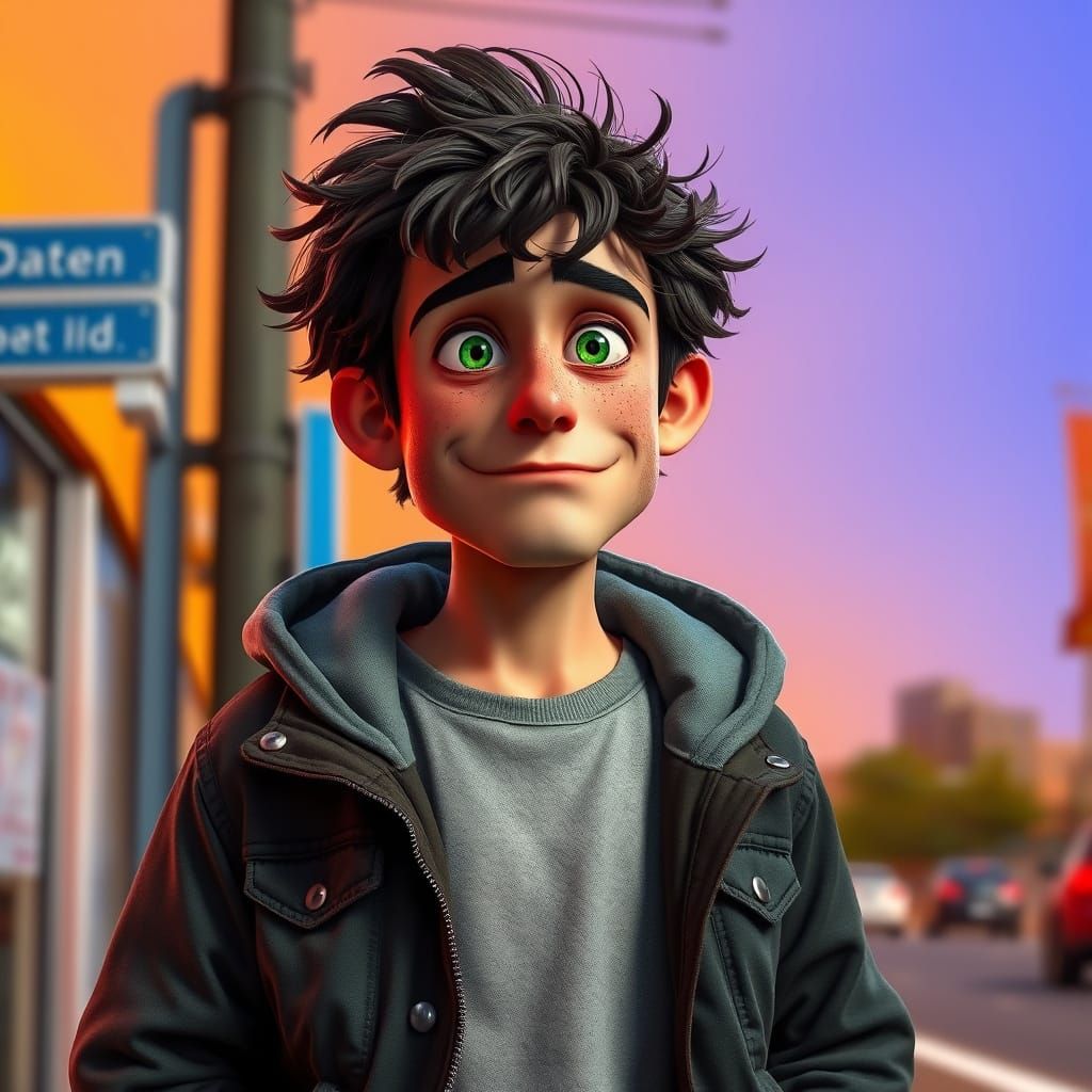 Comically Relatable Young Man in Hooded Jacket