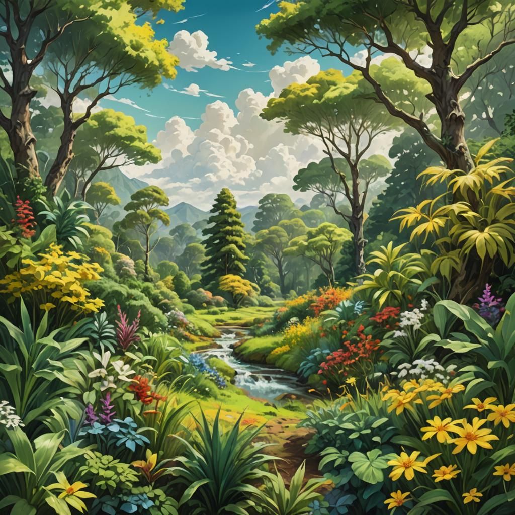 Lively Landscape with Energetic Brushstrokes