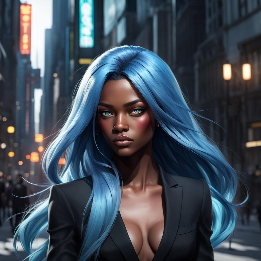 Super Saiyan Girl Portrait in Detailed Digital Art Style