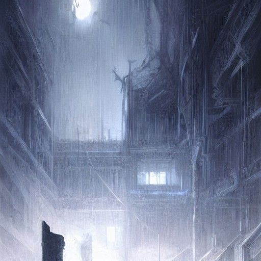 Sinister Cold and Dark Place in Fantasy Art Style