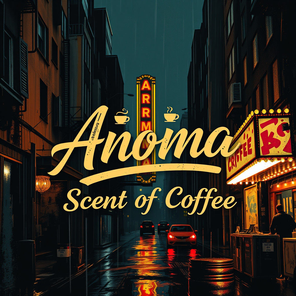 Film Noir Coffee Aroma Logo with Graffiti Elements