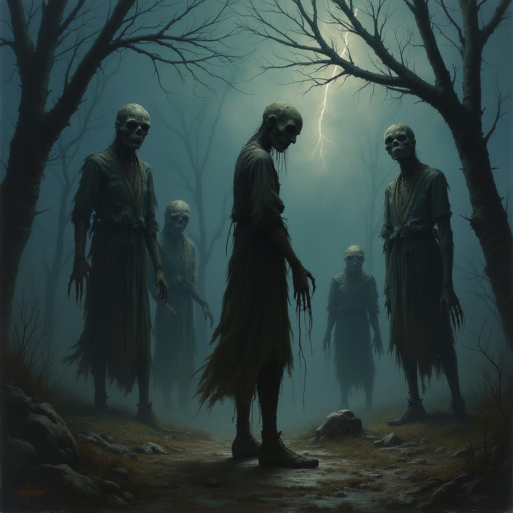 Undead Creatures Rise from Graves on a Dark Friday Night