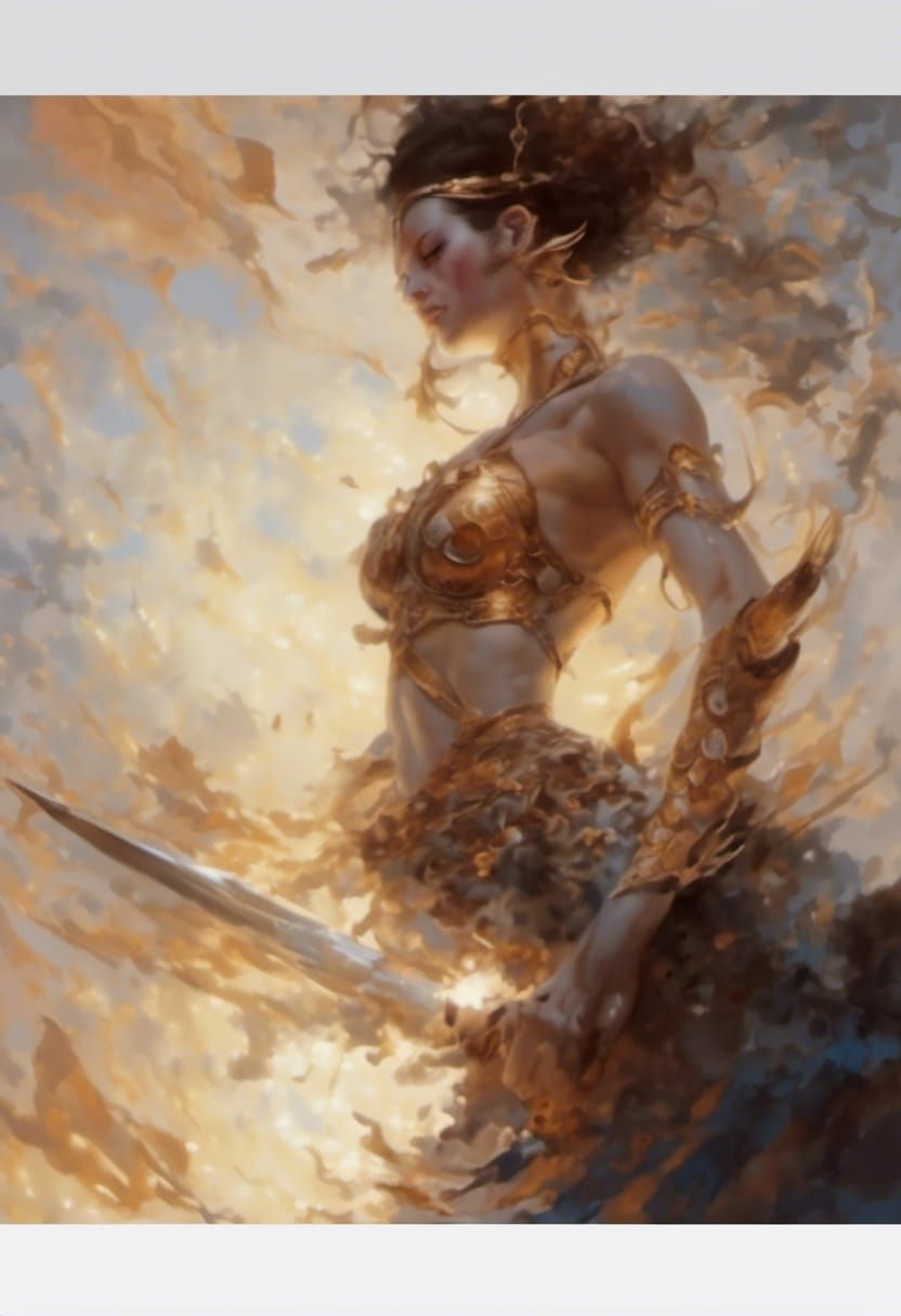 Meditating Warrior Priestess: Hyperrealistic Portrait