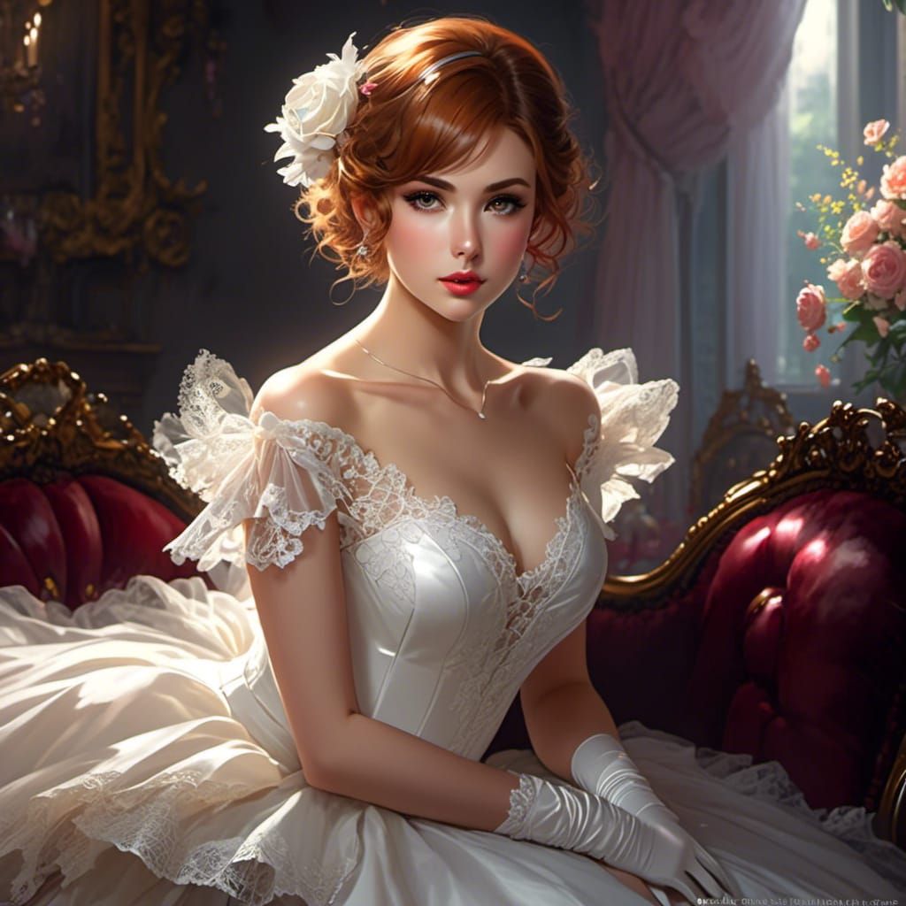 Noir French Bride in Latex and Lace