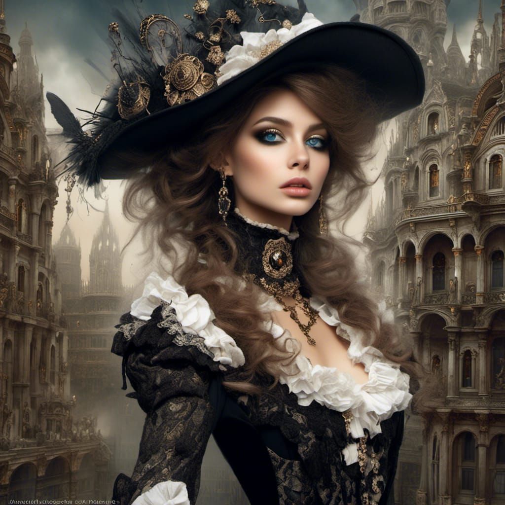 Victorian Steampunk Portrait of a Gorgeous Woman