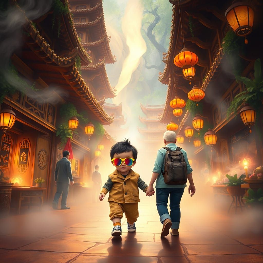 Little Baby Embarks on Whimsical Marketplace Adventure