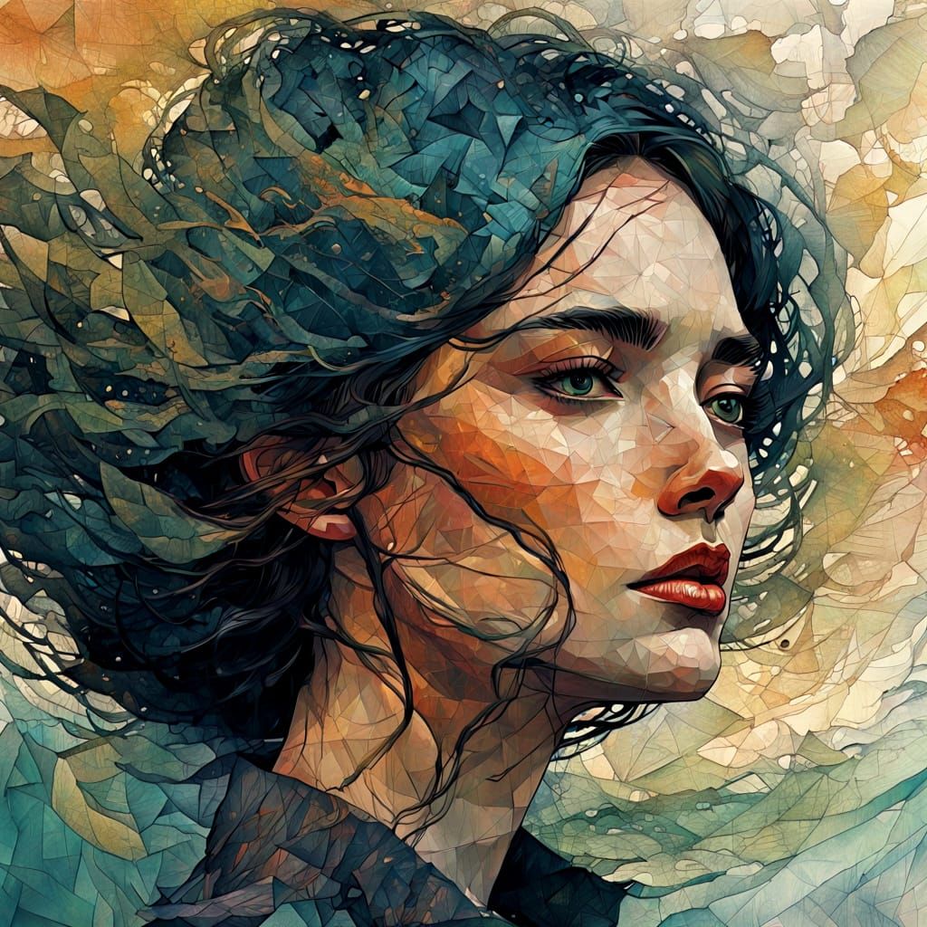 Elegant Textured Artwork in Mixed Media