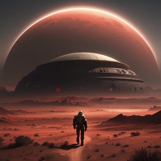 Mars Settlement Concept Art: Future Exploration