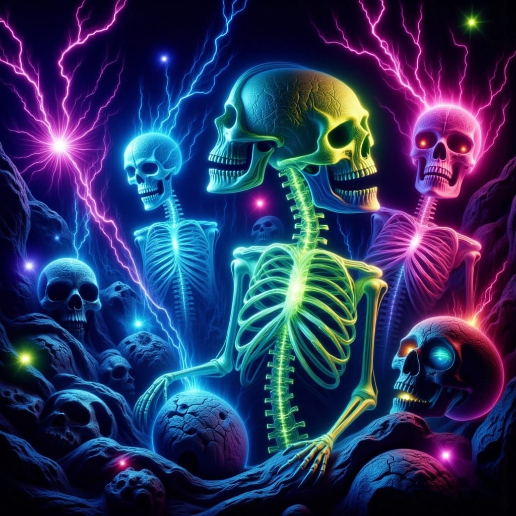 skeletons, skulls, bones