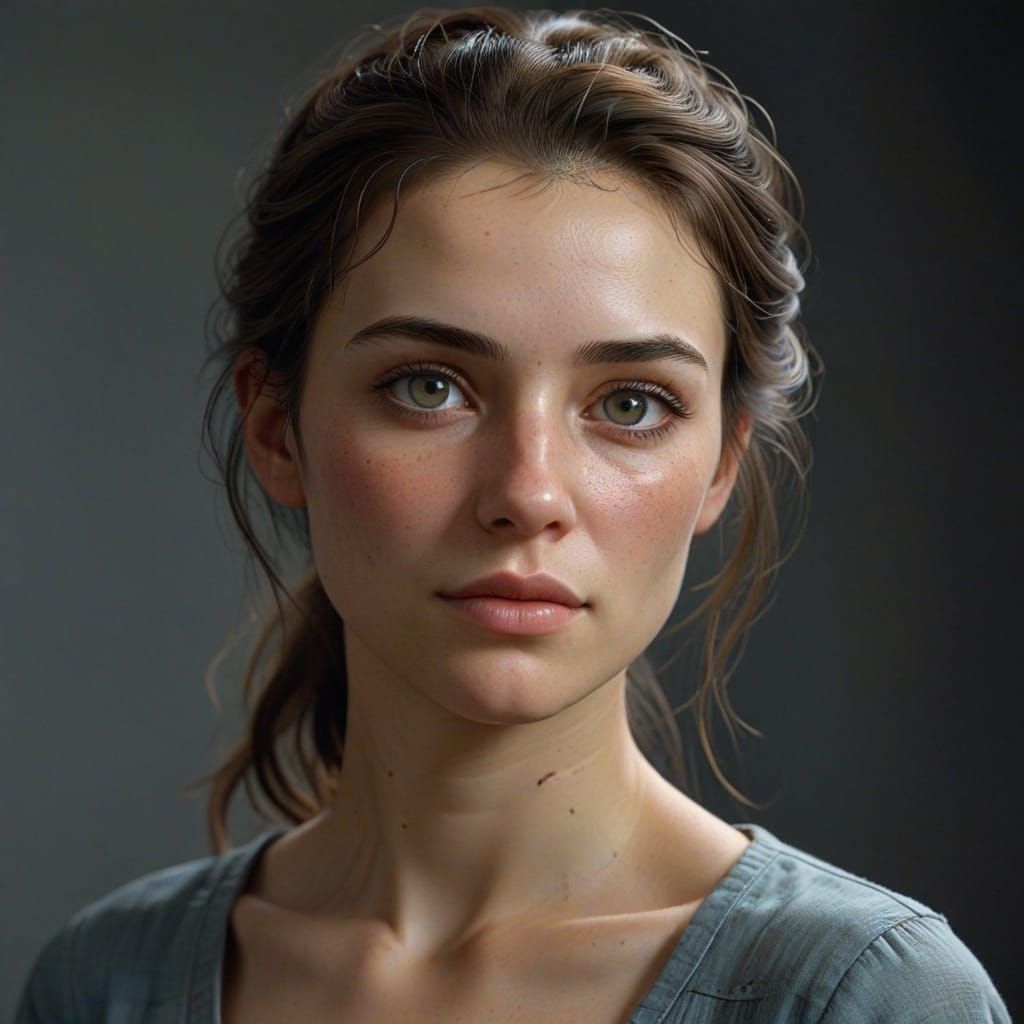 Stunning Young Housekeeper: Ultra-Realistic AI Portrait