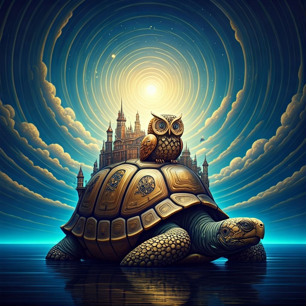 Steampunk Clockwork Owl City on Giant Tortoise