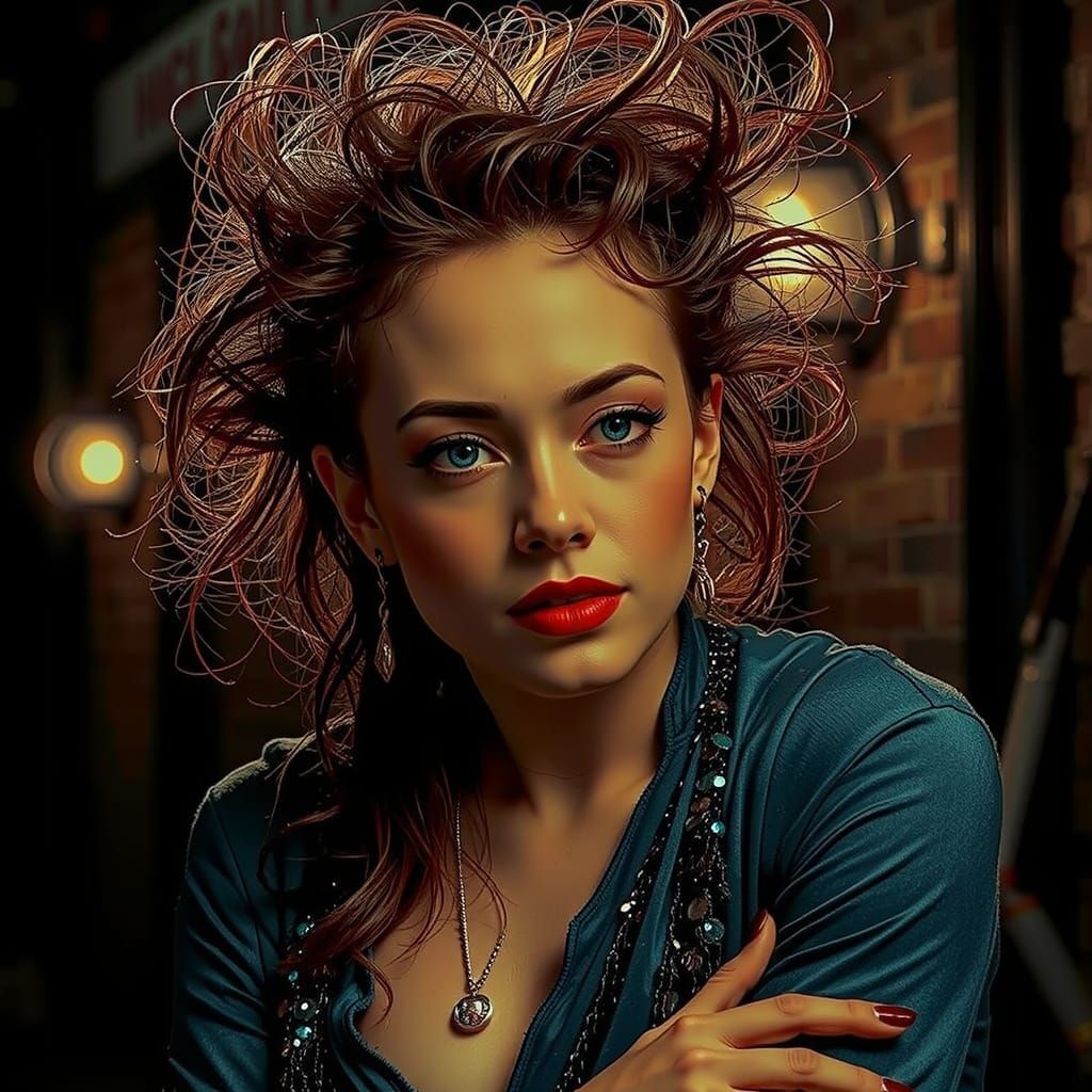 Glamorous Woman in Dramatic Chiaroscuro Lighting