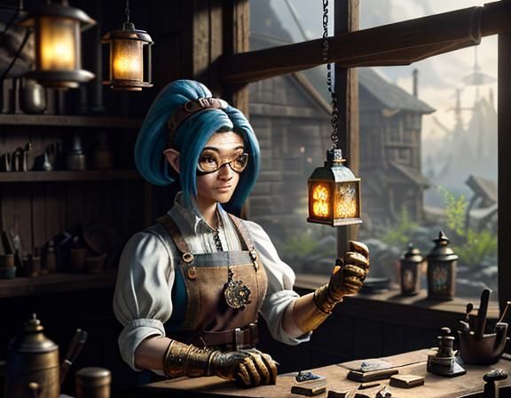 Gnome Repairs Automaton: 3D Game Cinematic Graphics