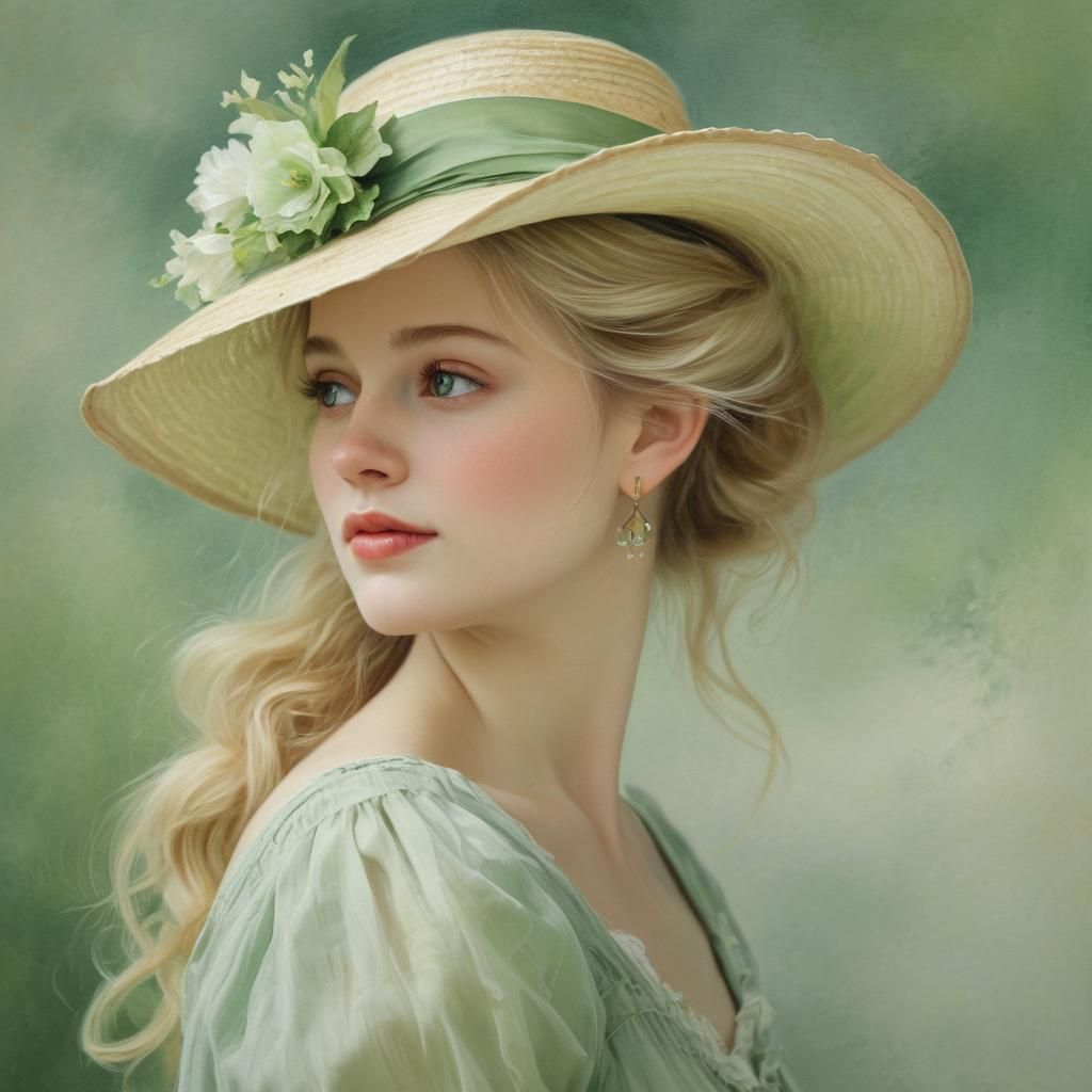 Ethereal Watercolor Portrait of a Woman