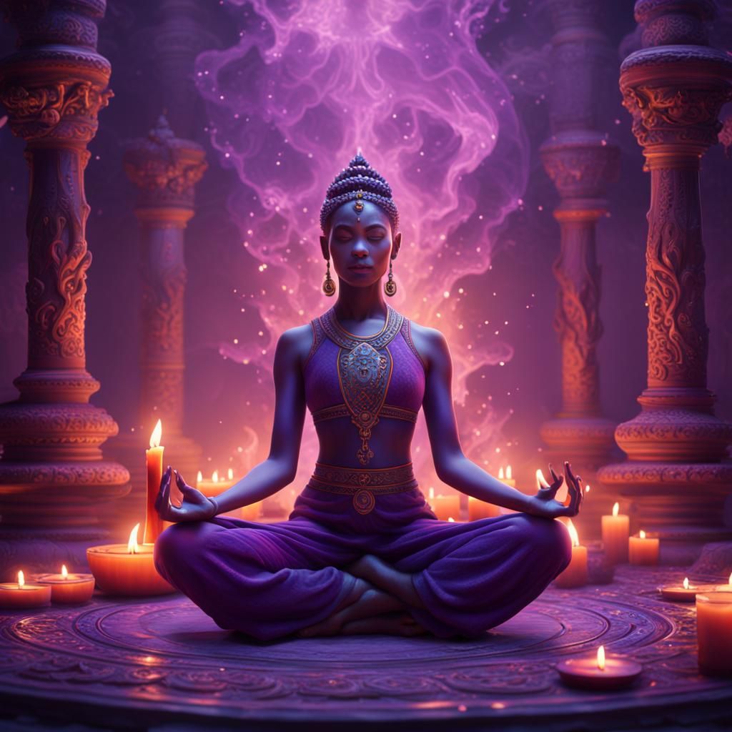 Candle Yoga Pose in Detailed Matte Painting