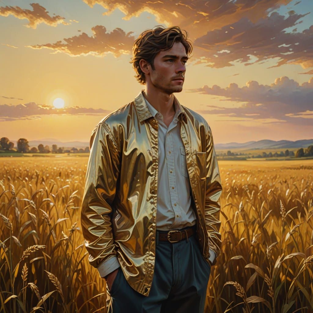 Warm Golden Light Illuminates a Serene Landscape in Vibrant ...