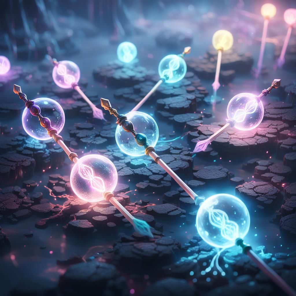 Luminous Wands in Anime Style Concept Art