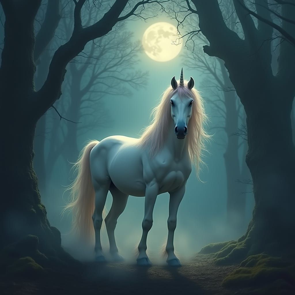 A Haunting Unicorn Encounter in Grimm Brother Style