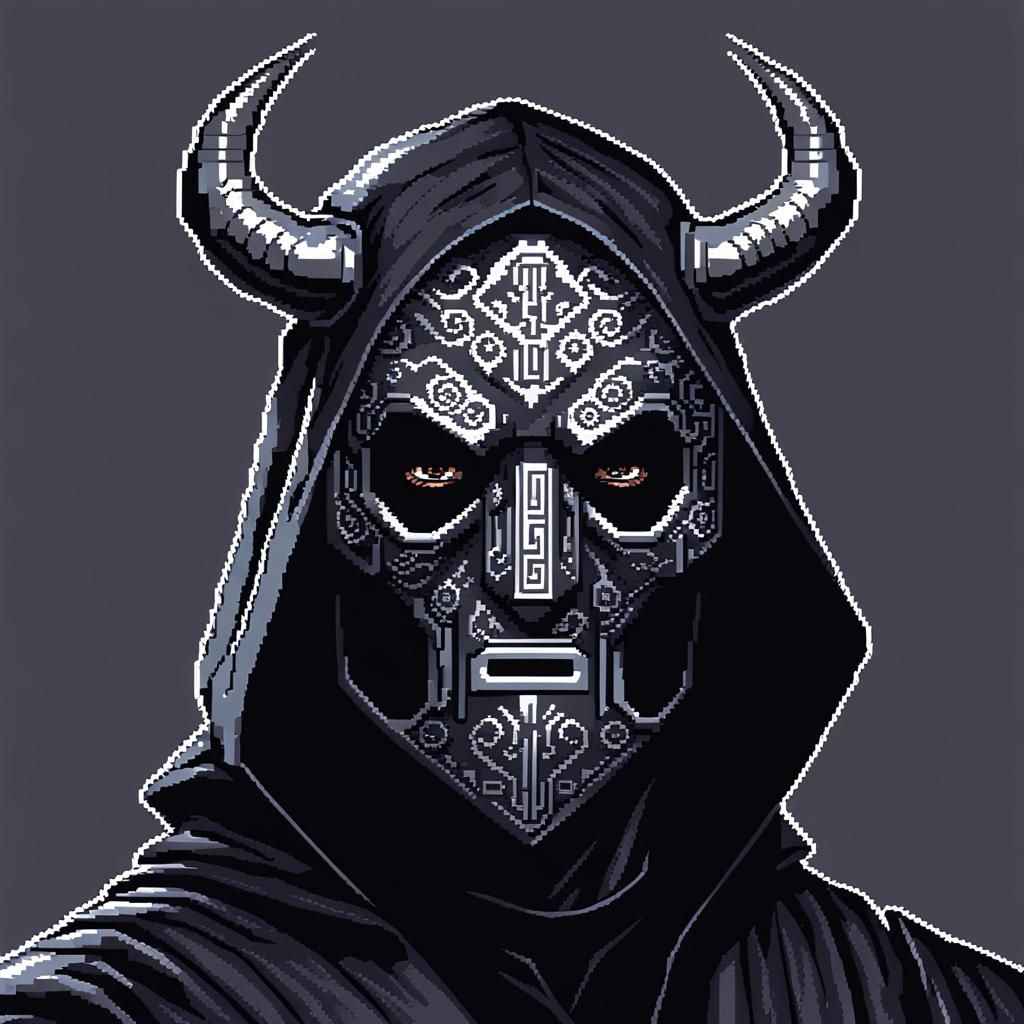 Pixel Art Cultist in 16-bit JRPG Style