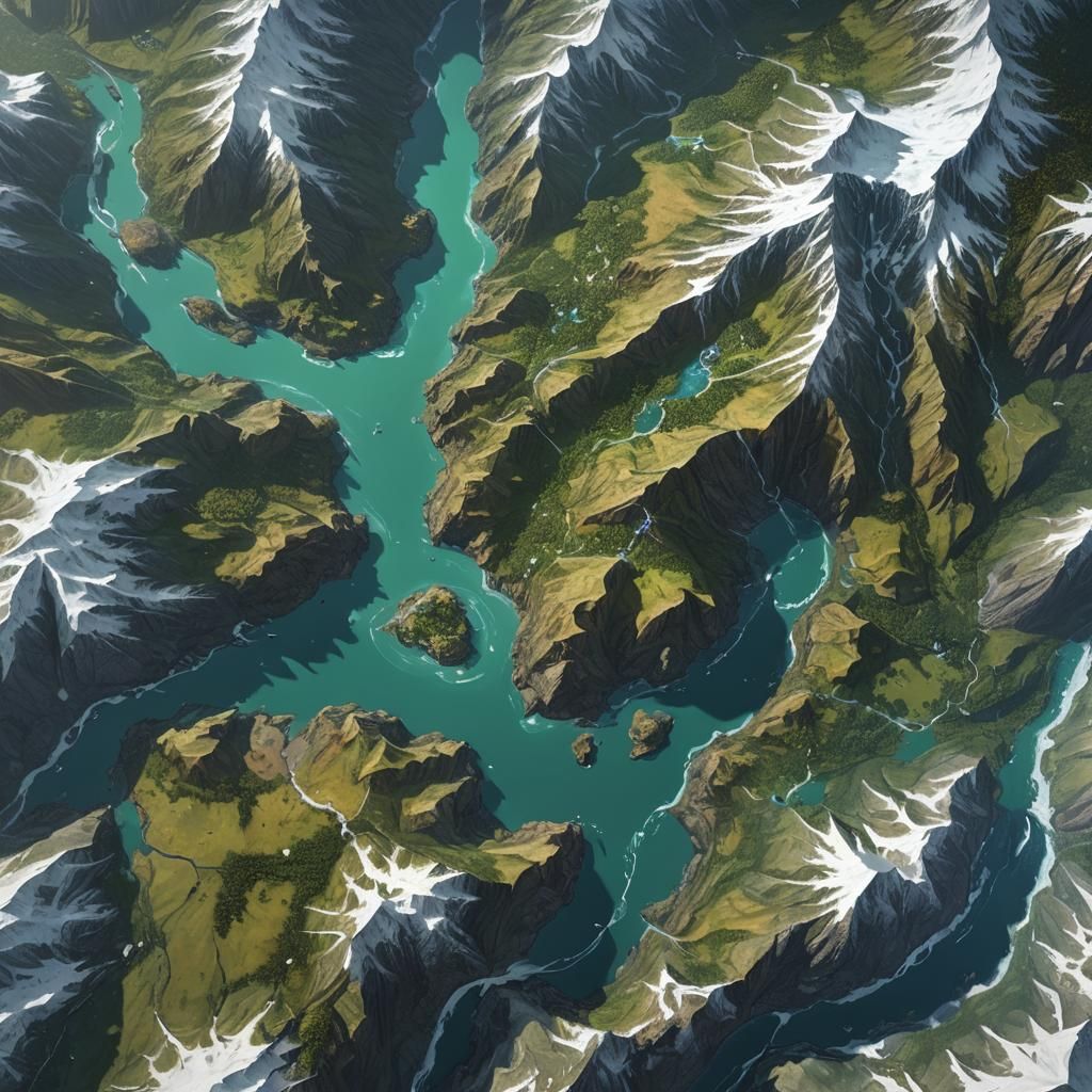 Planet Gor: Detailed Matte Painting of a Fantasy World