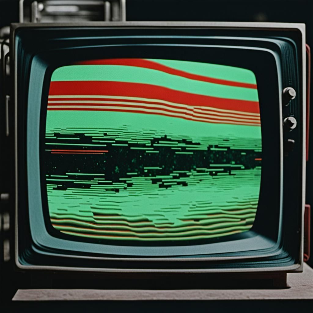 Glitch Art of Sci-Fi Film on Old TV