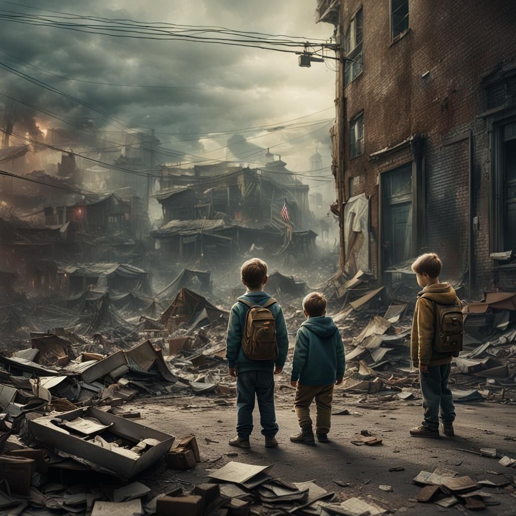 Children's Tears Reflect War's Sadness