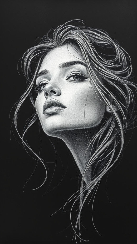 Elegant Light Sketch of a Beautiful Woman